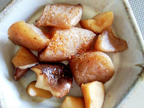 エリンギとコンニャクの醤油炒め